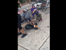 Dude Sets A Guy Shoe On Fire For A Prank