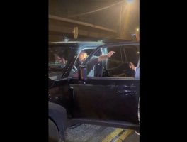 Maga Supporter Gets Maced And Handled By Anti ICE Protesters For Pulling In A Crowd Of Protesters Yelling “WE LOVE ICE”