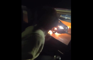 Girl Jumps Out The Car After People In Traffic Was Pointing And Saying Her Car Was On Fire