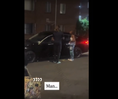 Woman Beats A Man With A Crutch After He Put Hands On Her And Her Boyfriend