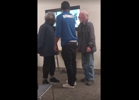 Older Black Man Helps Security Guard That’s Young Enough To Be His Son After A White Man Kept Disrespecting Him On His Job