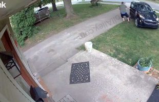 Man Caught Car Thief Breaking In His Car Just In Time Before He Drove Off