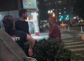 Man Gets Rushed By Security After Protecting Himself From A Guy That Hit Him