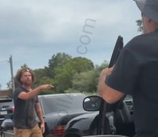 Man Gets Put To Sleep During A Road Rage After A Man Politely Told Him To Get Back In His Car But He Jumped Back Out Acting Tuff