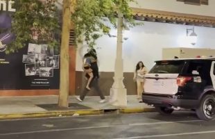 Big Dude Protected His Girlfriend From A Pack Of Girls After The Club By Picking Her Up And Police Didn’t Do Anything