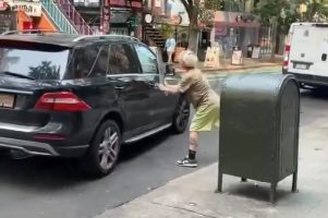 Skateboarder Took His Anger Out On A Guy Car After The Guy Hit Him With His Car, Which Made The Guy Get Out And Start Swinging