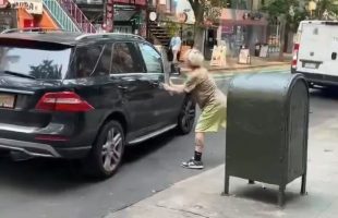 Skateboarder Took His Anger Out On A Guy Car After The Guy Hit Him With His Car, Which Made The Guy Get Out And Start Swinging