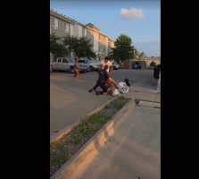 Police Officer Gets Embarrassed On The Job And Gets Pushed Down After He Put Hands On A Man Girlfriend