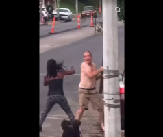 White Guy Gets Jumped After He Thought It Was Safe Harassing A Group Of Black Women In The Hood