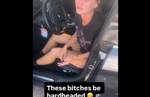 Woman Starts Hitting Her Head On The Steering Wheel After Her Pimp Tried To Make Her Go Out And Get Him Some More Money