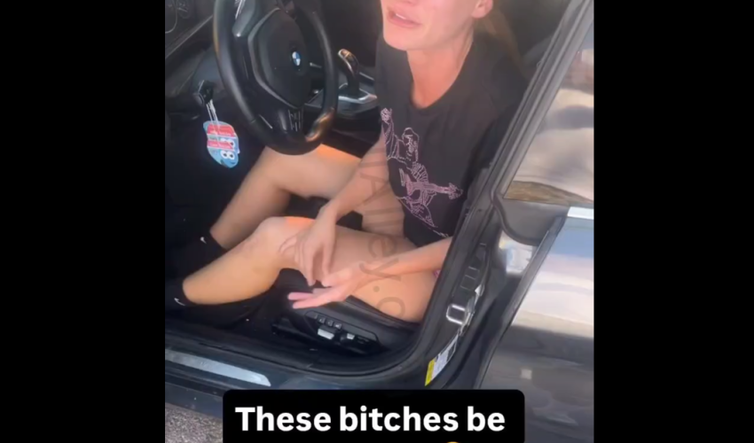 Woman Starts Hitting Her Head On The Steering Wheel After Her Pimp Tried To Make Her Go Out And Get Him Some More Money