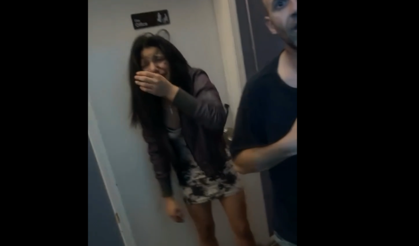 Girl Cries To A Black Man After A White Guy Put Hands On Her After She Refuse To Leave