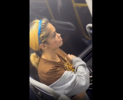 Woman Protects A Man From A Girl That Was Smoking Drugs On The Bus And Begs Her To Do It Again Or Else She Was Gonna Handle Her