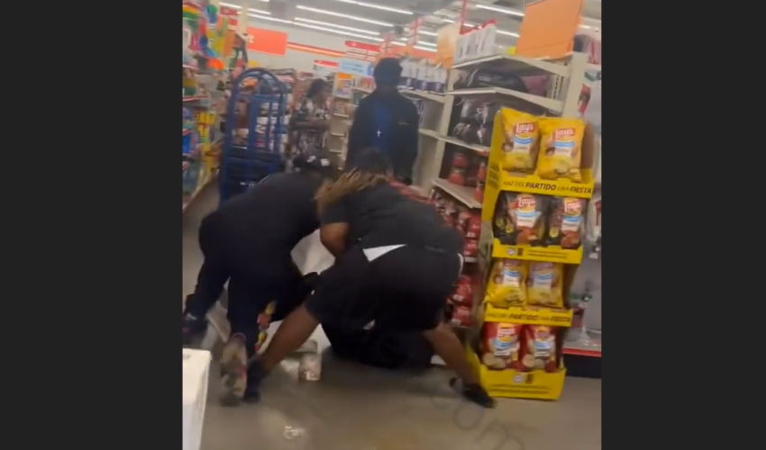 Group Of Customers Put Hands On A Man After They Caught Him Stealing In Family Dollar