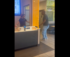 Man Was Ready To Throw Hands With A Young Girl That Was Talking Crazy To Him On Her Job After She Got His Order Wrong