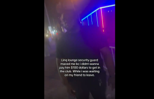 Girl Gets Mad After A Security Guard Pepper Sprayed Her For Not Paying 100$ To Get In The Club