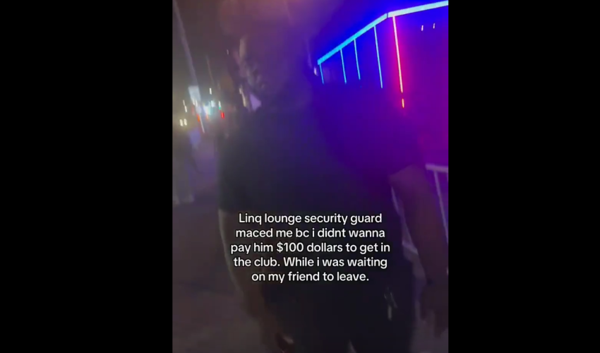 Girl Gets Mad After A Security Guard Pepper Sprayed Her For Not Paying 100$ To Get In The Club