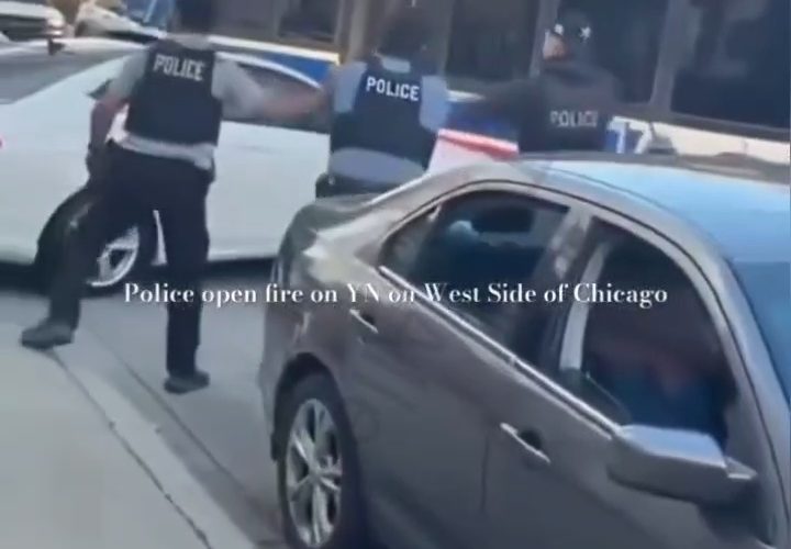 Police Opens Fire After A Guy Wouldn’t Stop His Car After Running Over A Pedestrian And Hitting A Bus In Chicago