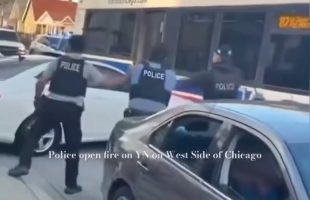 Police Opens Fire After A Guy Wouldn’t Stop His Car After Running Over A Pedestrian And Hitting A Bus In Chicago
