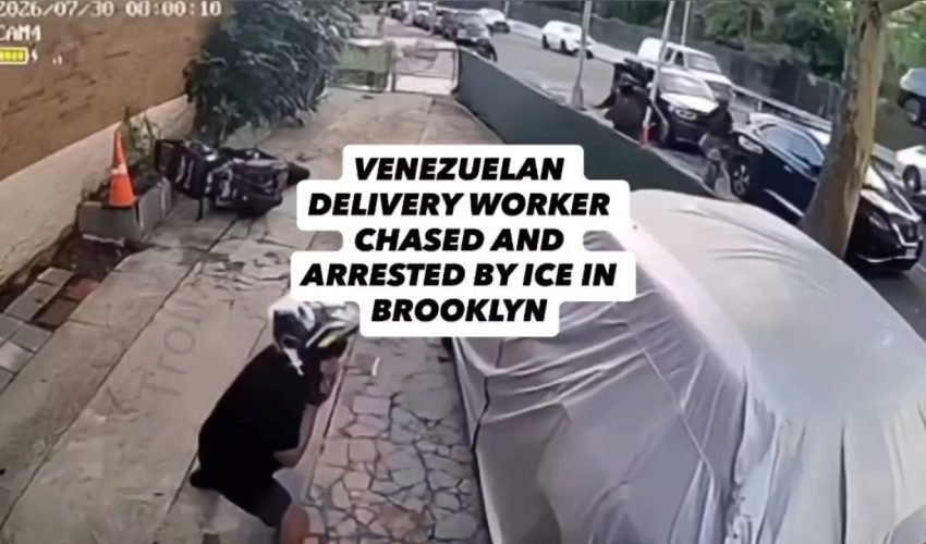 Delivery Driver From Venezuelan Tried To Shake Off Ice Agents That Jumped Out On Him While Delivery Food In Brooklyn