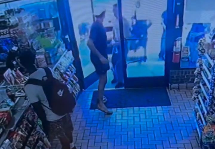 Dude Gets Stretched Out After He Pushed A Group Of Men Out The Way Because They Was Blocking The Store Entrance