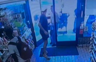 Dude Gets Stretched Out After He Pushed A Group Of Men Out The Way Because They Was Blocking The Store Entrance