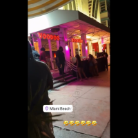Security Guard Had Good Aim After A Girl Thought She Was Gonna Get Away With Splashing Him With A Drink