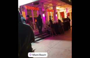Security Guard Had Good Aim After A Girl Thought She Was Gonna Get Away With Splashing Him With A Drink