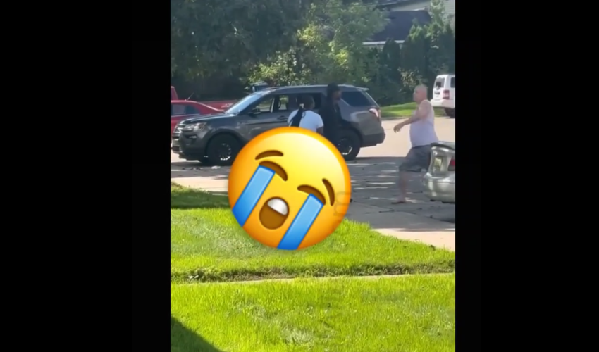White Guy Protects His Black Neighbor From Her Boyfriend After He Kept Putting Hands On Her And Wouldn’t Leave Her Alone