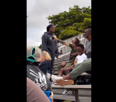 Mother Goes Off On A Guy That Put His Hands In Her Son Face During His Football Game And Everybody In The Crowed Was Against Her For Telling Him