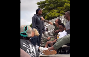 Mother Goes Off On A Guy That Put His Hands In Her Son Face During His Football Game And Everybody In The Crowed Was Against Her For Telling Him