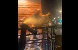 Two Girls Gets Sprayed With Sprayed Like Some Roaches While Throwing Down