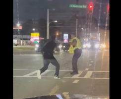 Dekalb Police Officer Goes One On One With A Man In The Streets While Trying To Detain Him