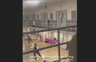 Inmate Gets Chased Down And Pepper Sprayed By All The Prison Guards After He Tried To Escape