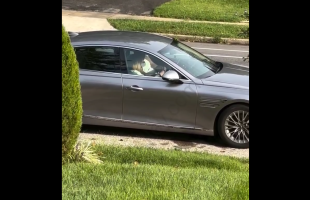 Woman Gets Mad After She Seen A Random Car Sitting In Front Of Her House With A Girl Slurping Down The Driver With No Tint