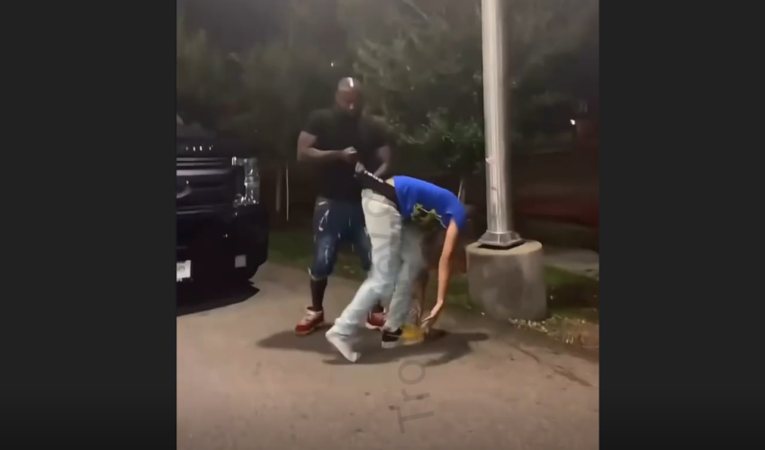 Security Guard Give Man A Wedgie After He Tried To Swing On Him When He Was Told To Leave