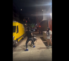 Girl That Was Use To Her Boyfriend Loosing Didn’t Do Anything After A Black Guy Dropped Him For Talking Crazy