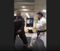 300 Pound Black Belt Guy Goes Against A Smaller Black Belt Guy