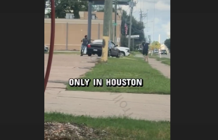 White Guy Got What He Deserved After He Kept Throwing Stuff At Random People Cars But Came Across A Black Man Car And Got Handled