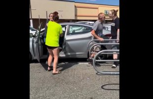 Lesbian Couldn’t Get Thru To Help Her Girlfriend After A Man Was Holding Her Back So His Wife Could Win