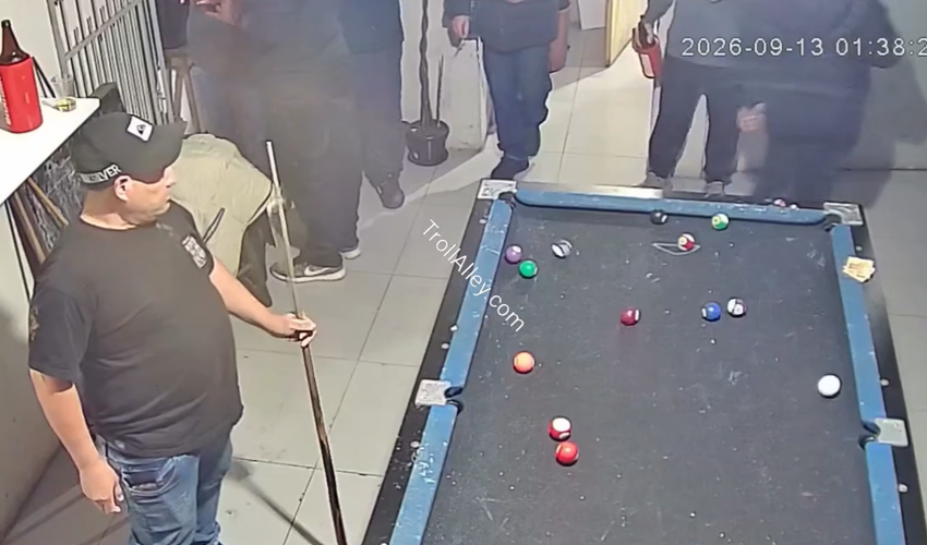 Pool Game Gets Interrupted