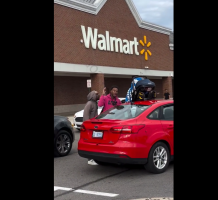 Older Man Put Hands On A Younger Guy For Disrespecting Him After He Tried To Tell Him That He Left His Baby On Top Of His Car