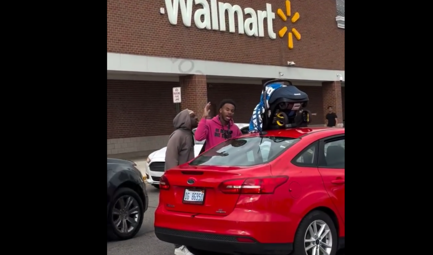 Older Man Put Hands On A Younger Guy For Disrespecting Him After He Tried To Tell Him That He Left His Baby On Top Of His Car