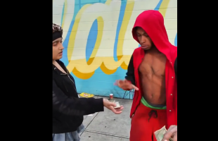 Dude Became Abusive Towards His Homeless Girlfriend After A Guy Gave Her 10 Dollars To Help Her