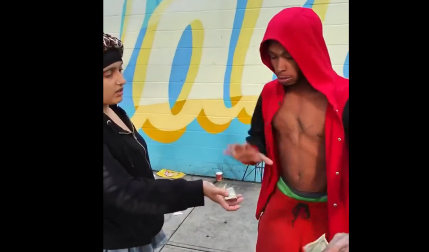Dude Became Abusive Towards His Homeless Girlfriend After A Guy Gave Her 10 Dollars To Help Her