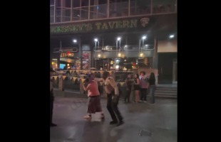 Police Hits A Man When His Back Was Turned Because He Had A Knife