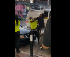 Female Security Guard Refused To Help Her Male Coworker Handle A Guy On The Job