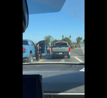 Dude Tried To Hitch Hike A Ride By Jumping On Back Of People Trucks But These Truckers Was Not Going For It