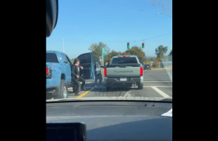 Dude Tried To Hitch Hike A Ride By Jumping On Back Of People Trucks But These Truckers Was Not Going For It