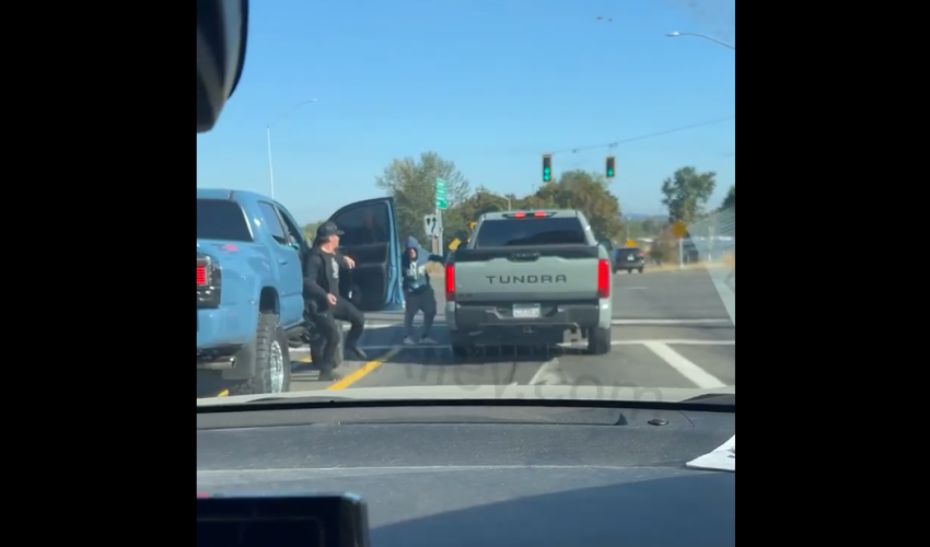 Dude Tried To Hitch Hike A Ride By Jumping On Back Of People Trucks But These Truckers Was Not Going For It